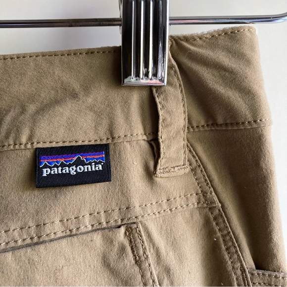 PATAGONIA size 4 Rock Craft roll up pants Ash Tan athletic hiking pants pockets - Picture 13 of 16